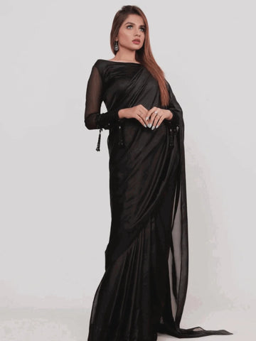 Black Chiffon Saree