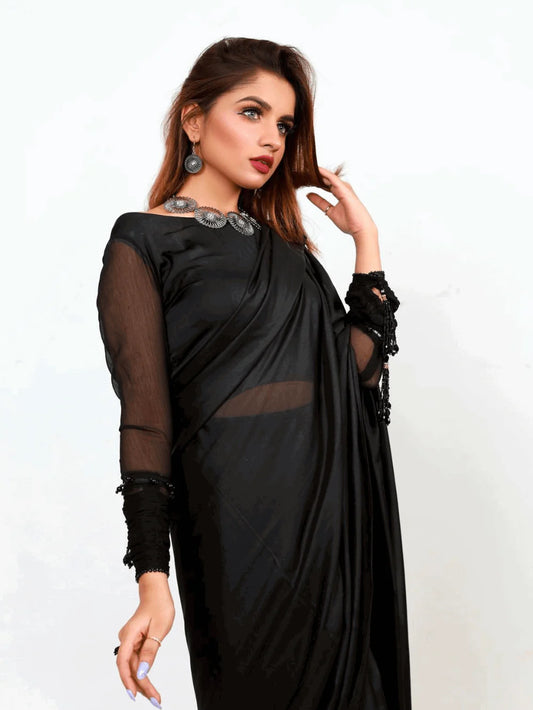 Black Chiffon Saree